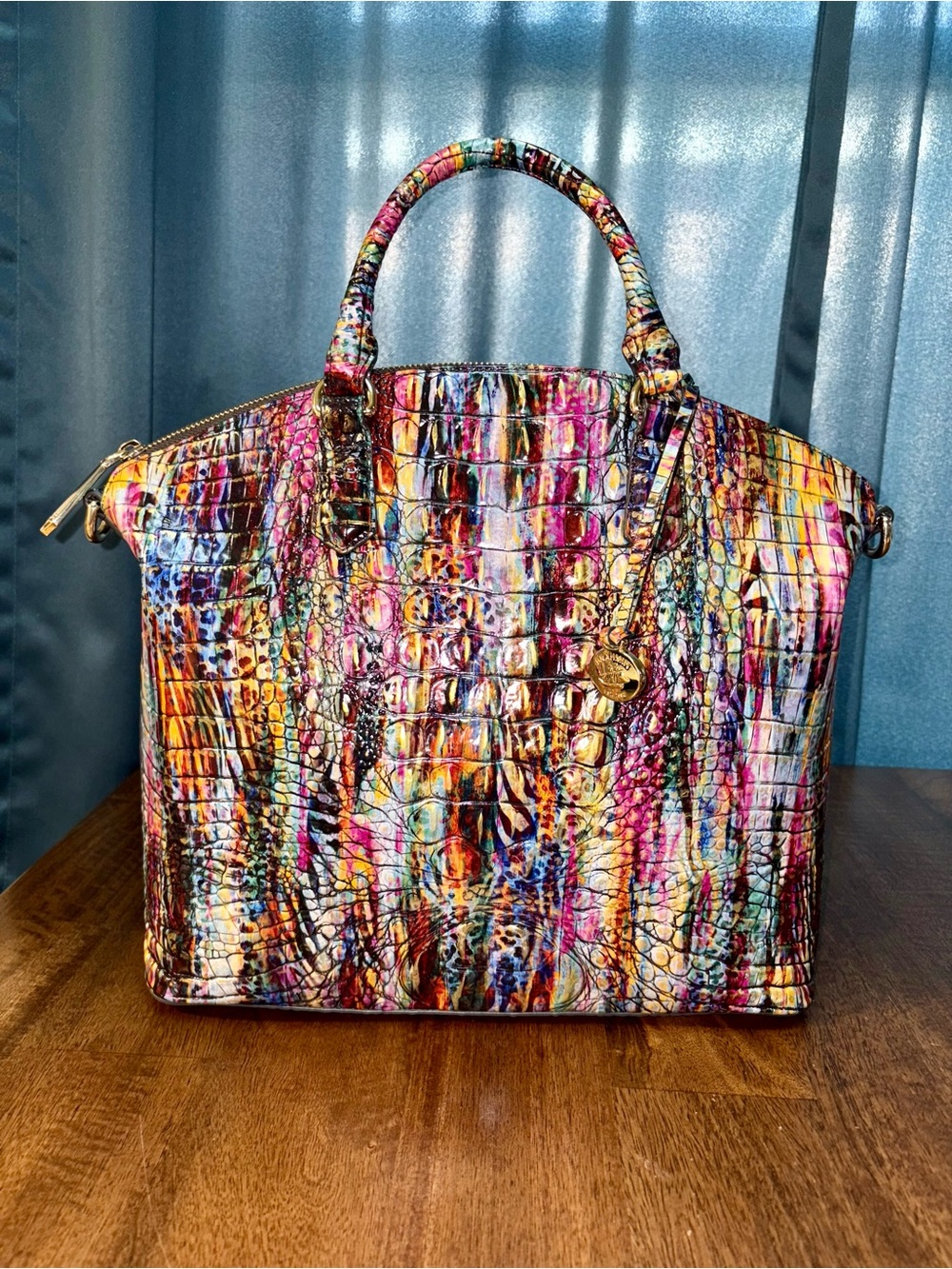 Brahmin EUC Lrg Dux - Virtuous - EXCLUSIVE - Exotic - Metallic - VERY RARE - Picture 3 of 16